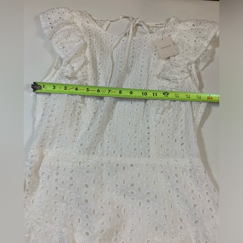 NWT Idem Ditto white Eyelit dress size large open back wedding summer (bin T) - Picture 10 of 14